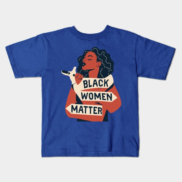 Black Women Matter Kids T-Shirt by Graceful Designs